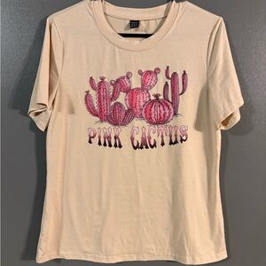 SHEIN Peach Womens (Pink Cactus Tee) SZ- MED